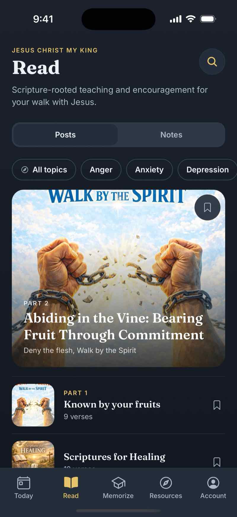 Read: posts and topics from the site